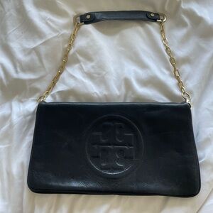 Black Tory Burch Leather shoulder bag with gold hardware